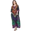 Multicolor Floral Pattern Plus Size Kaftan