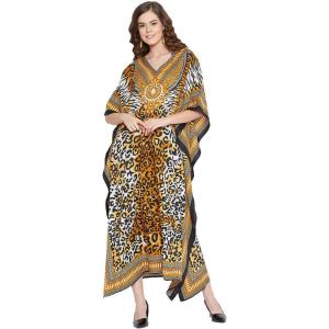 imageOussum Women Plus Size Kaftans Kimono Polyester Dresses Loose Caftan Dress Ladies Evening Casual Long MaxiMulticolor Pasiley