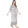 imageOussum Long Caftan for Women Plus Size Beach Cover Up Casual Kaftan Maxi Gown Dress Loungewear House Dresses for SummerBlack Floral Caftan