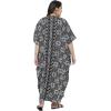 imageOussum Long Caftan for Women Plus Size Beach Cover Up Casual Kaftan Maxi Gown Dress Loungewear House Dresses for SummerBlack Geometric Caftans