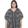 imageOussum Long Caftan for Women Plus Size Beach Cover Up Casual Kaftan Maxi Gown Dress Loungewear House Dresses for SummerBlack Geometric Caftans