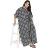 imageOussum Long Caftan for Women Plus Size Beach Cover Up Casual Kaftan Maxi Gown Dress Loungewear House Dresses for SummerBlack Geometric Caftans