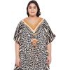 imageOussum Long Caftan for Women Plus Size Beach Cover Up Casual Kaftan Maxi Gown Dress Loungewear House Dresses for SummerBlack Leopard Print Caftans