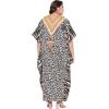 imageOussum Long Caftan for Women Plus Size Beach Cover Up Casual Kaftan Maxi Gown Dress Loungewear House Dresses for SummerBlack Leopard Print Caftans