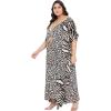 imageOussum Long Caftan for Women Plus Size Beach Cover Up Casual Kaftan Maxi Gown Dress Loungewear House Dresses for SummerBlack Leopard Print Caftans