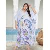 imageOussum Long Caftan for Women Plus Size Beach Cover Up Casual Kaftan Maxi Gown Dress Loungewear House Dresses for SummerBlue