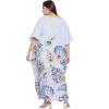 imageOussum Long Caftan for Women Plus Size Beach Cover Up Casual Kaftan Maxi Gown Dress Loungewear House Dresses for SummerBlue