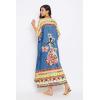 imageOussum Long Caftan for Women Plus Size Beach Cover Up Casual Kaftan Maxi Gown Dress Loungewear House Dresses for SummerBlue Lady Tribal