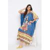 imageOussum Long Caftan for Women Plus Size Beach Cover Up Casual Kaftan Maxi Gown Dress Loungewear House Dresses for SummerBlue Lady Tribal