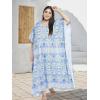 imageOussum Long Caftan for Women Plus Size Beach Cover Up Casual Kaftan Maxi Gown Dress Loungewear House Dresses for SummerMulti