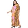 imageOussum Long Caftan for Women Plus Size Beach Cover Up Casual Kaftan Maxi Gown Dress Loungewear House Dresses for SummerMulti Abstract Pattern Kaftan