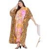 imageOussum Long Caftan for Women Plus Size Beach Cover Up Casual Kaftan Maxi Gown Dress Loungewear House Dresses for SummerMulti Abstract Pattern Kaftan