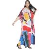 imageOussum Long Caftan for Women Plus Size Beach Cover Up Casual Kaftan Maxi Gown Dress Loungewear House Dresses for SummerMulticolor Abstract Pattern