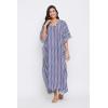 imageOussum Long Caftan for Women Plus Size Beach Cover Up Casual Kaftan Maxi Gown Dress Loungewear House Dresses for SummerMulticolor Blue Wave Print Caftan