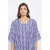 imageOussum Long Caftan for Women Plus Size Beach Cover Up Casual Kaftan Maxi Gown Dress Loungewear House Dresses for SummerMulticolor Blue Wave Print Caftan
