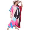 imageOussum Long Caftan for Women Plus Size Beach Cover Up Casual Kaftan Maxi Gown Dress Loungewear House Dresses for SummerMulticolor Geometric Kaftan