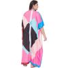 imageOussum Long Caftan for Women Plus Size Beach Cover Up Casual Kaftan Maxi Gown Dress Loungewear House Dresses for SummerMulticolor Geometric Kaftan