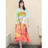 imageOussum Long Caftan for Women Plus Size Beach Cover Up Casual Kaftan Maxi Gown Dress Loungewear House Dresses for SummerMulticolor One Size Kaftan