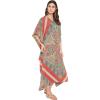 imageOussum Long Caftan for Women Plus Size Beach Cover Up Casual Kaftan Maxi Gown Dress Loungewear House Dresses for SummerMulticolor One Size Maxi Caftan