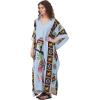imageOussum Long Caftan for Women Plus Size Beach Cover Up Casual Kaftan Maxi Gown Dress Loungewear House Dresses for SummerSilver Blue