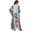 imageOussum Long Caftan for Women Plus Size Beach Cover Up Casual Kaftan Maxi Gown Dress Loungewear House Dresses for SummerSilver Blue