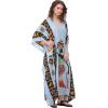 imageOussum Long Caftan for Women Plus Size Beach Cover Up Casual Kaftan Maxi Gown Dress Loungewear House Dresses for SummerSilver Blue
