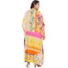 imageOussum Long Caftan for Women Plus Size Beach Cover Up Casual Kaftan Maxi Gown Dress Loungewear House Dresses for SummerWhite Floral Kaftan