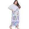 imageOussum Long Caftan for Women Plus Size Beach Cover Up Casual Kaftan Maxi Gown Dress Loungewear House Dresses for SummerBlue