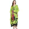 imageOussum Long Caftan for Women Plus Size Beach Cover Up Casual Kaftan Maxi Gown Dress Loungewear House Dresses for SummerGreen Lady Print