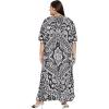imageGoood Times Kaftan Dress Plus Size Polyester Long Maxi Beach Cover Ups Caftan Loungewear House Dresses for WomenBlack Paisley