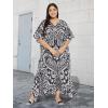 imageGoood Times Kaftan Dress Plus Size Polyester Long Maxi Beach Cover Ups Caftan Loungewear House Dresses for WomenBlack Paisley