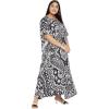 imageGoood Times Kaftan Dress Plus Size Polyester Long Maxi Beach Cover Ups Caftan Loungewear House Dresses for WomenBlack Paisley