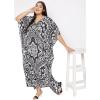 imageGoood Times Kaftan Dress Plus Size Polyester Long Maxi Beach Cover Ups Caftan Loungewear House Dresses for WomenBlack Paisley