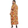 imageGoood Times Kaftan Dress Plus Size Polyester Long Maxi Beach Cover Ups Caftan Loungewear House Dresses for WomenBrown Lady Tribal