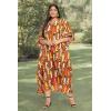 imageGoood Times Kaftan Dress Plus Size Polyester Long Maxi Beach Cover Ups Caftan Loungewear House Dresses for WomenBrown Lady Tribal