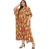 imageGoood Times Kaftan Dress Plus Size Polyester Long Maxi Beach Cover Ups Caftan Loungewear House Dresses for WomenBrown Lady Tribal