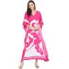 imageGoood Times Kaftan Dress Plus Size Polyester Long Maxi Beach Cover Ups Caftan Loungewear House Dresses for WomenFushia Pink