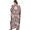 imageGoood Times Kaftan Dress Plus Size Polyester Long Maxi Beach Cover Ups Caftan Loungewear House Dresses for WomenNavy Blue Floral