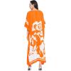 imageGoood Times Kaftan Dress Plus Size Polyester Long Maxi Beach Cover Ups Caftan Loungewear House Dresses for WomenOrange Kaftan Dress
