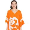 imageGoood Times Kaftan Dress Plus Size Polyester Long Maxi Beach Cover Ups Caftan Loungewear House Dresses for WomenOrange Kaftan Dress
