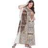 imageGypsie Blu Women Floral Kaftan Plus Size Caftan Dress Long Tunic Maxi Casual Beach Dress Brown Leopard Print