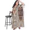 imageGypsie Blu Women Floral Kaftan Plus Size Caftan Dress Long Tunic Maxi Casual Beach Dress Brown Leopard Print