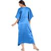 imageOussum Women Plus Size Kaftan Satin Maxi Dress Long Caftan Casual Cover Ups Sateen Nightdress Nighty for SummerBlue Aster