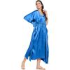 imageOussum Women Plus Size Kaftan Satin Maxi Dress Long Caftan Casual Cover Ups Sateen Nightdress Nighty for SummerBlue Aster