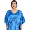 imageOussum Women Plus Size Kaftan Satin Maxi Dress Long Caftan Casual Cover Ups Sateen Nightdress Nighty for SummerBlue Aster
