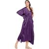 imageOussum Women Plus Size Kaftan Satin Maxi Dress Long Caftan Casual Cover Ups Sateen Nightdress Nighty for SummerBordeaux Purple