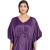 imageOussum Women Plus Size Kaftan Satin Maxi Dress Long Caftan Casual Cover Ups Sateen Nightdress Nighty for SummerBordeaux Purple