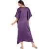 imageOussum Women Plus Size Kaftan Satin Maxi Dress Long Caftan Casual Cover Ups Sateen Nightdress Nighty for SummerBordeaux Purple