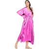 imageOussum Women Plus Size Kaftan Satin Maxi Dress Long Caftan Casual Cover Ups Sateen Nightdress Nighty for SummerCamellia Rose