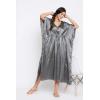 imageOussum Women Plus Size Kaftan Satin Maxi Dress Long Caftan Casual Cover Ups Sateen Nightdress Nighty for SummerCastlerock Gray Solid Kaftan